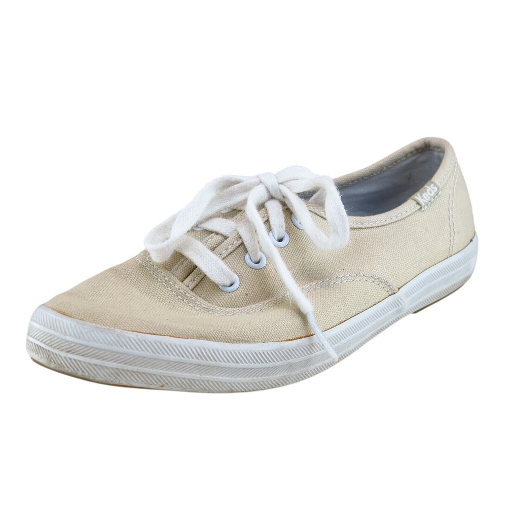 Keds Size 4.5 Sneaker Beige Fabric Medium (B, M) Lace Up Women